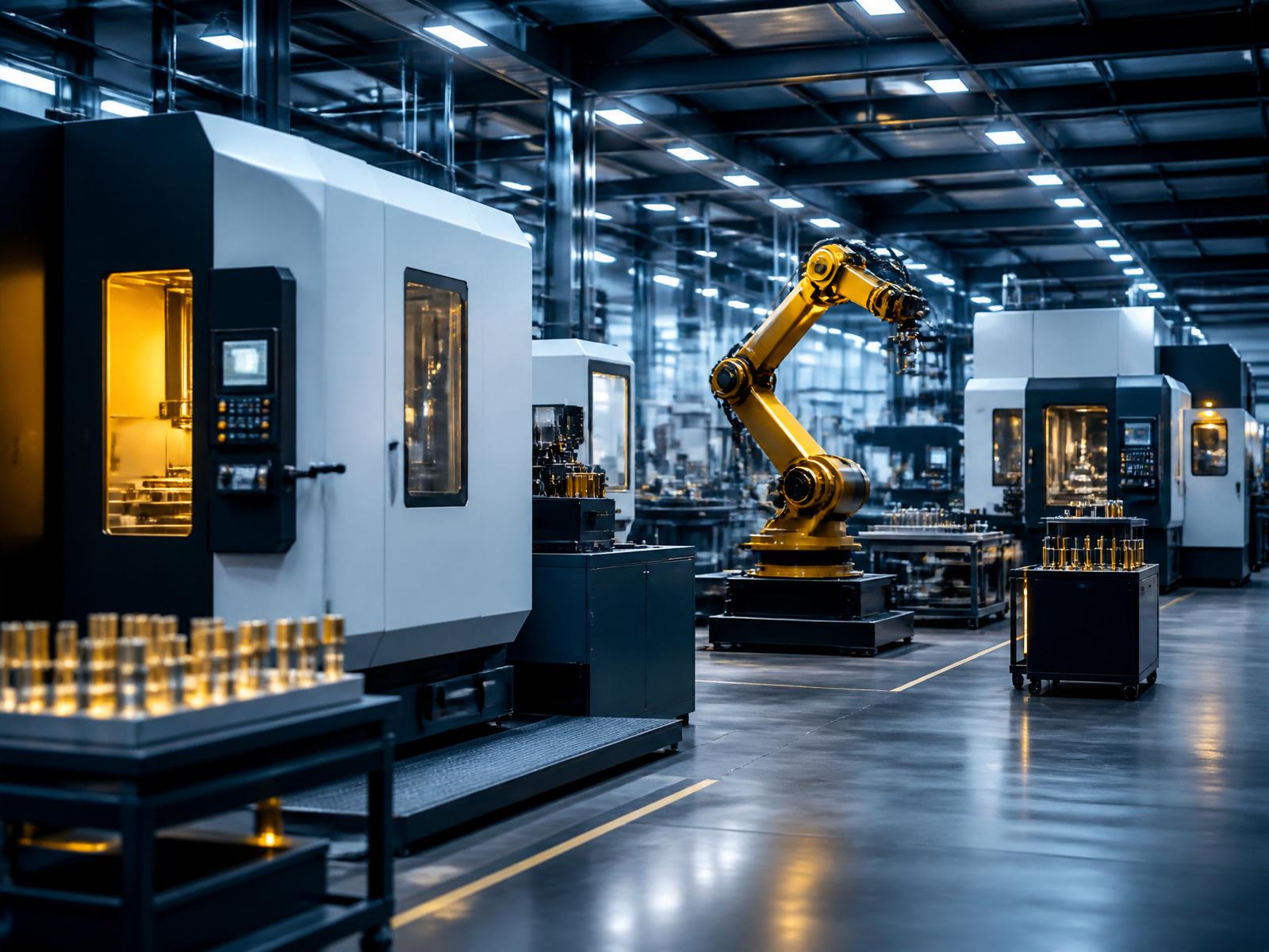 Machines and equipment in a modern industrial facility